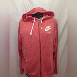 Nike Women's Red Zip-Up Hoodie